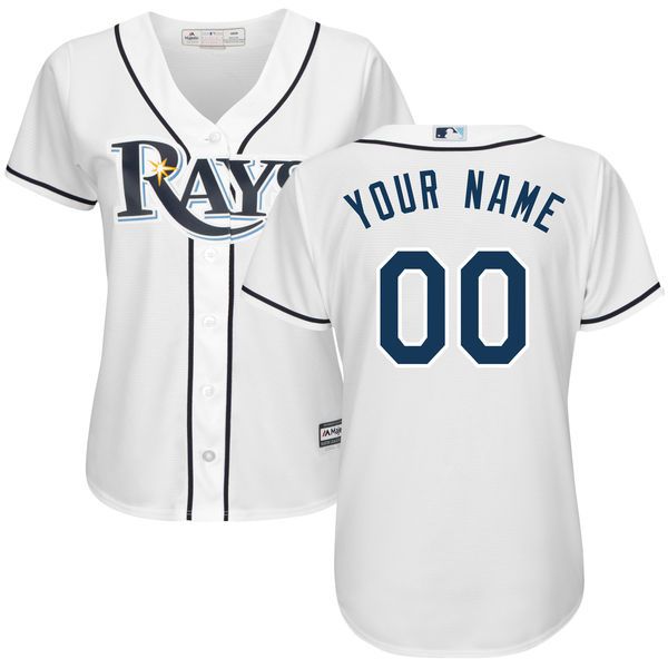 Women Tampa Bay Rays Majestic White Home Cool Base Custom MLB Jersey->customized mlb jersey->Custom Jersey